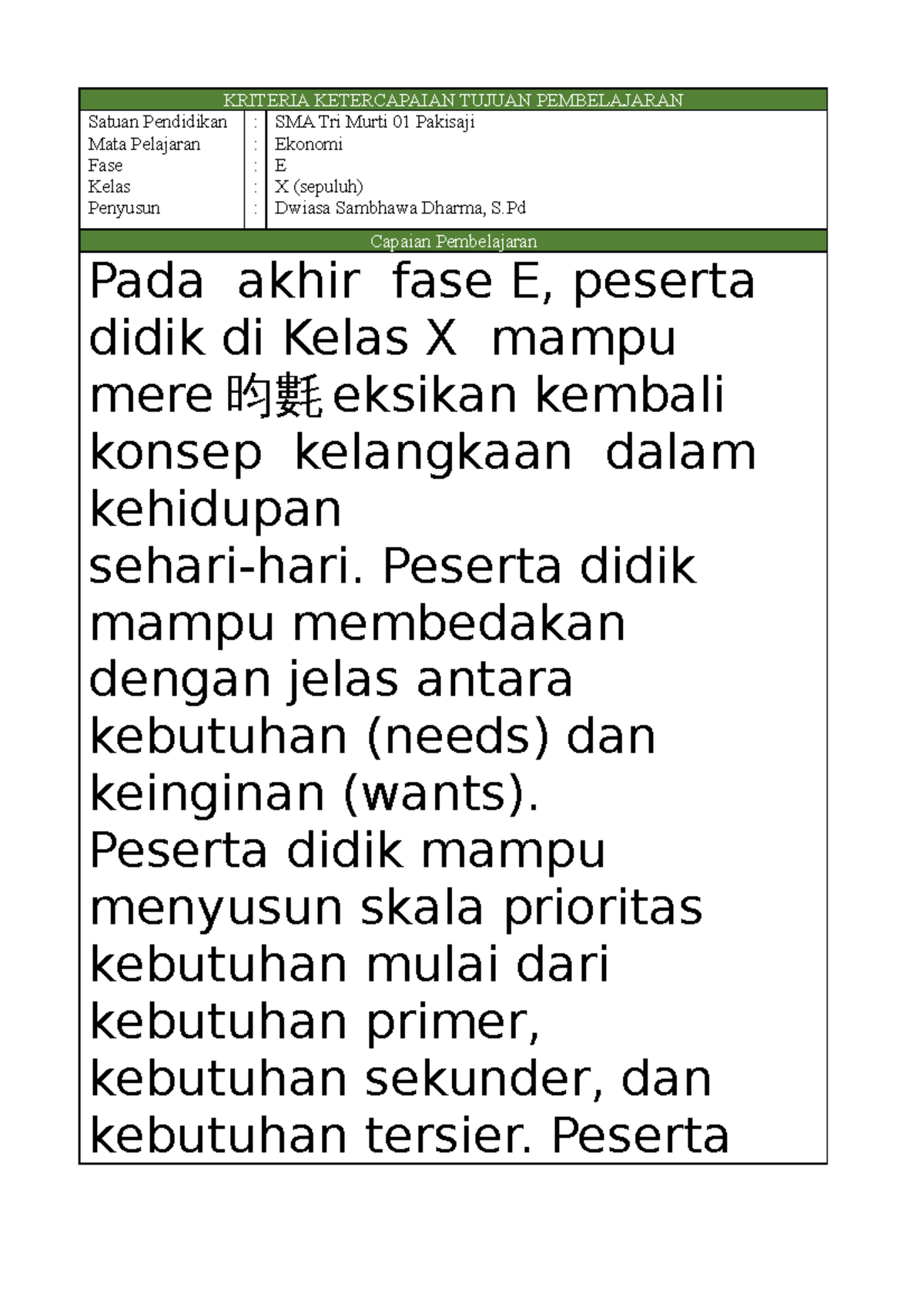 KKTP Ekonomi X Apa itu teks deskripsi? Menurut KBBI, yang dimaksud