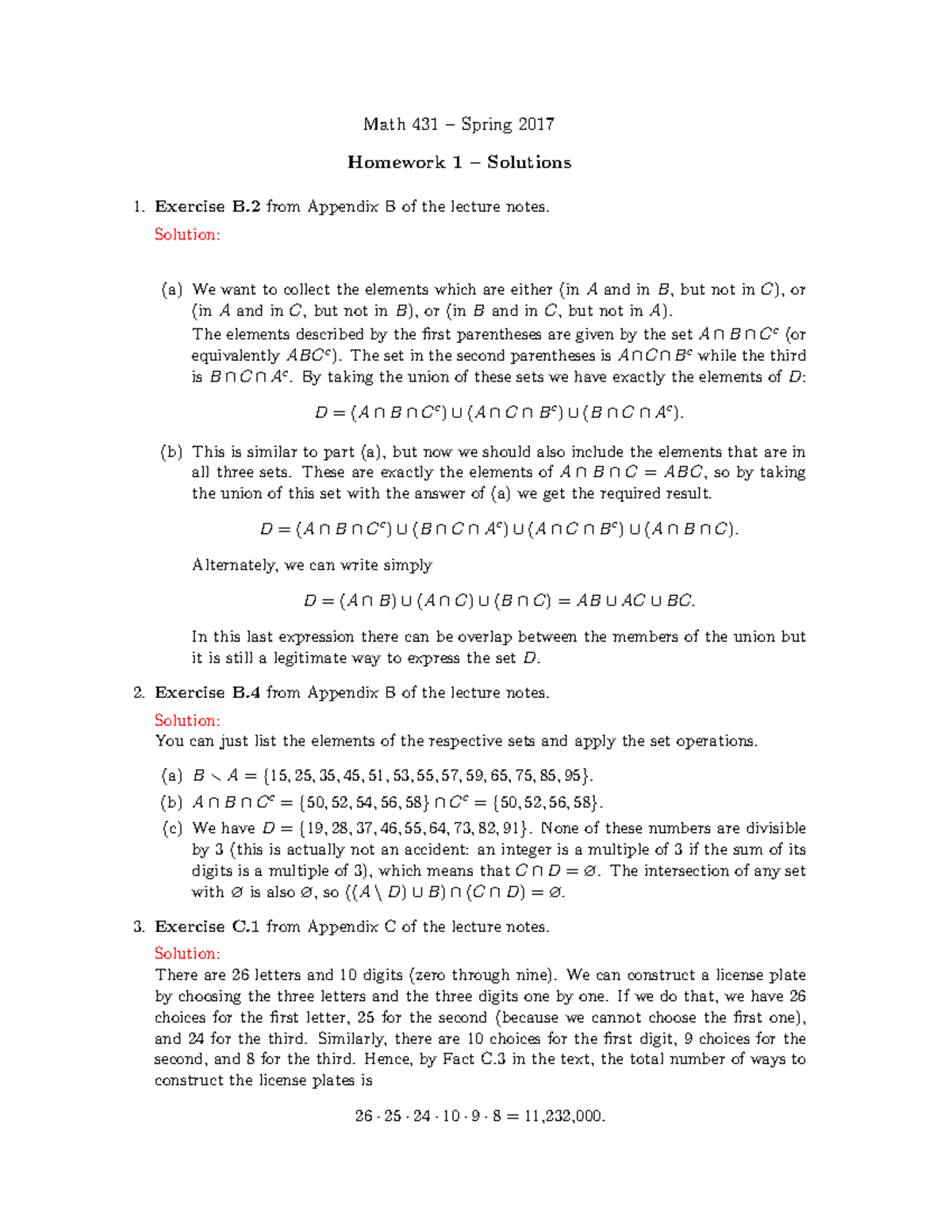 Math 431 01 Solutions - Math 431 – Spring 2017 Homework 1 – Solutions ...