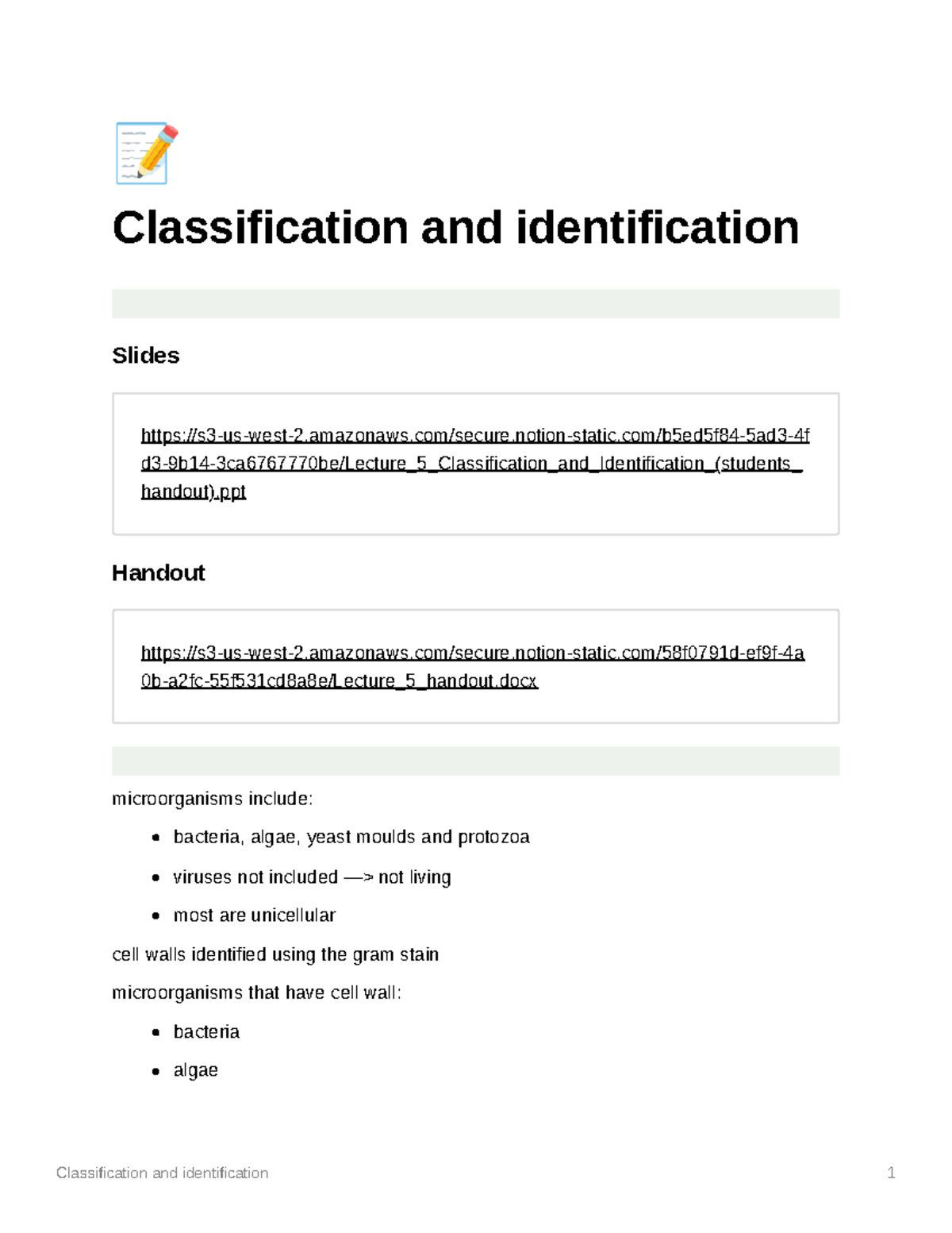 Classification and identification - Ë Classification and identification ...