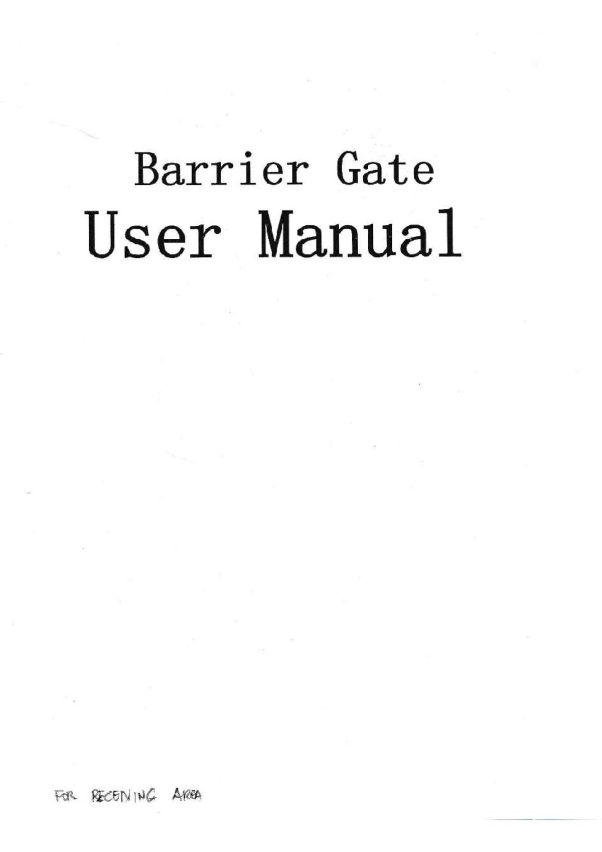 BarrierGateManual Sample barrier Civil Engineering Studocu