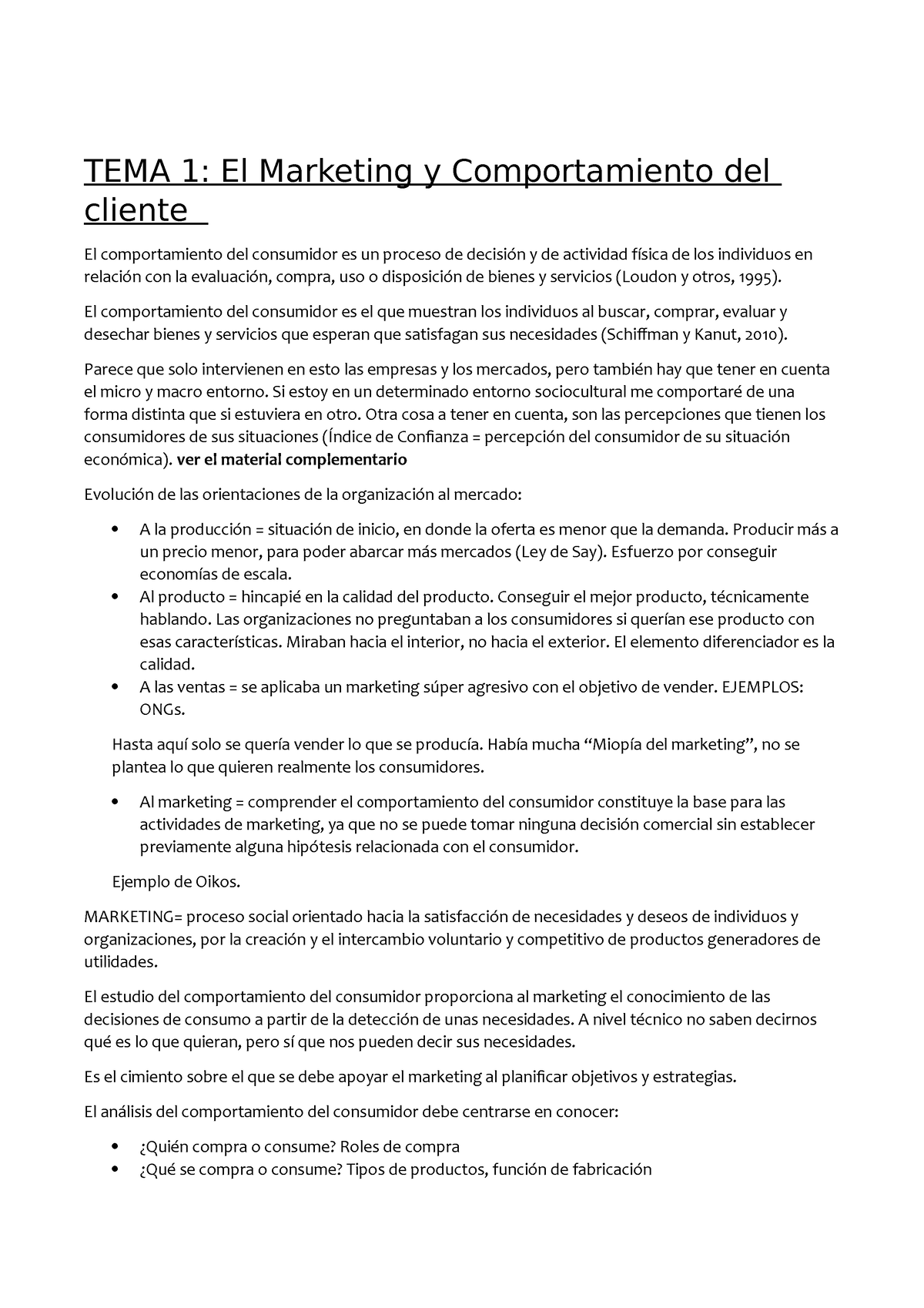 Comportamiento Del Cliente Tema 1 El Marketing Y Comportamiento Del Cliente El Comportamiento 9198