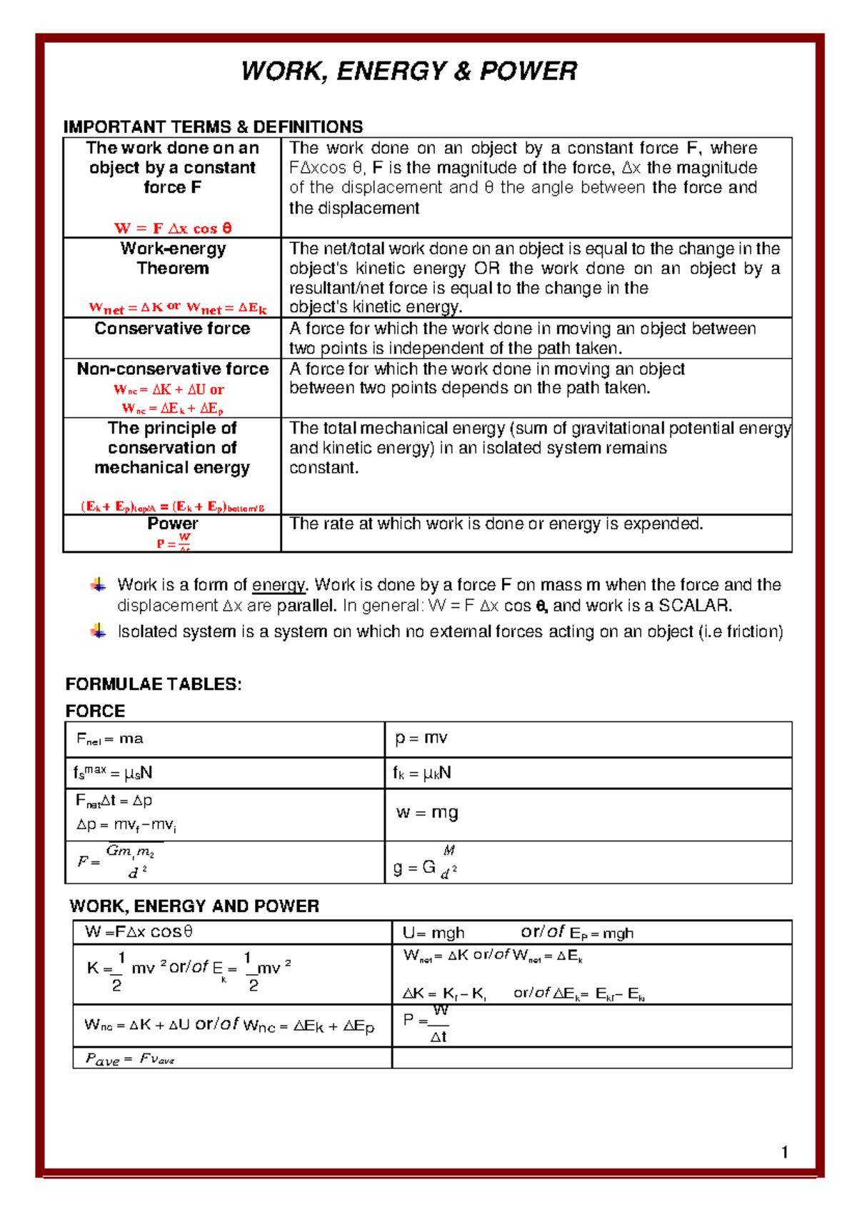 Physical Sciences Grade 12 Examples Work Energy Power - Activities ...