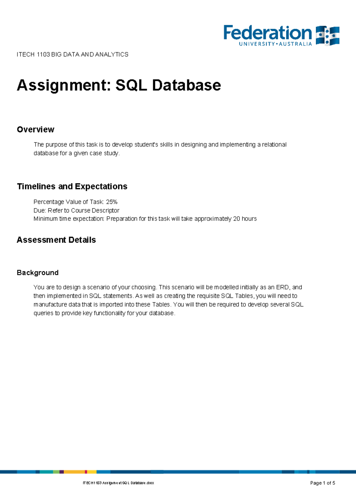 sql database assignment