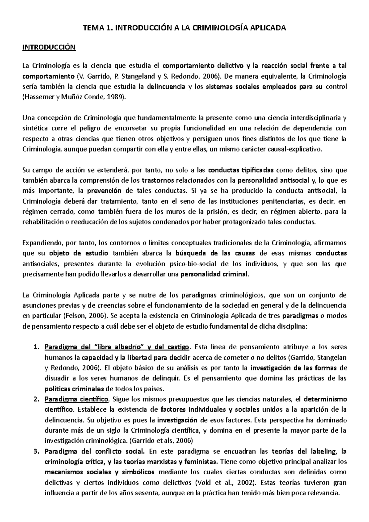 TEMA 1 - Apuntes 1 - TEMA 1. INTRODUCCIÓN A LA CRIMINOLOGÍA APLICADA ...
