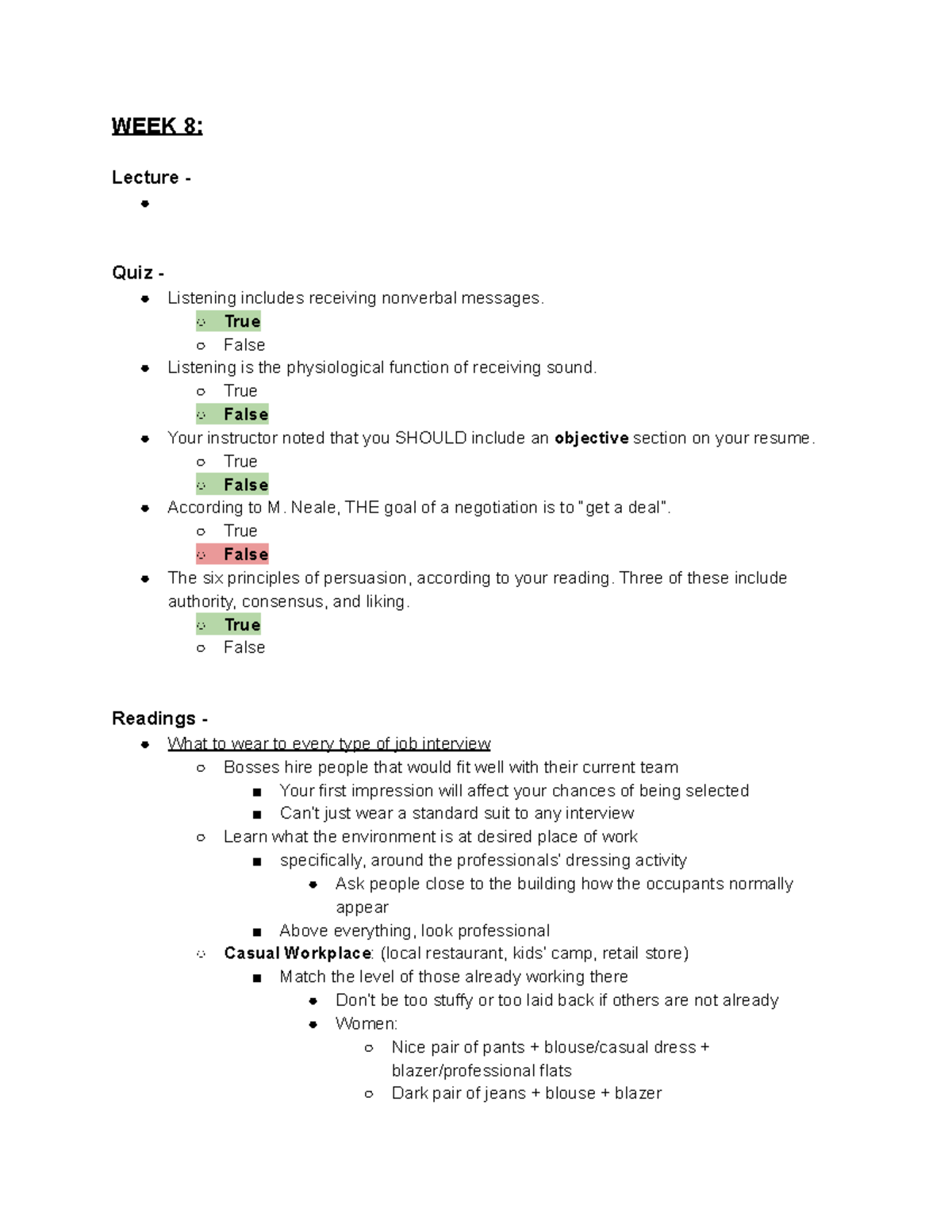 CMN Week 8 - Lecture notes Week 8 - WEEK 8: Lecture - Quiz - Listening ...