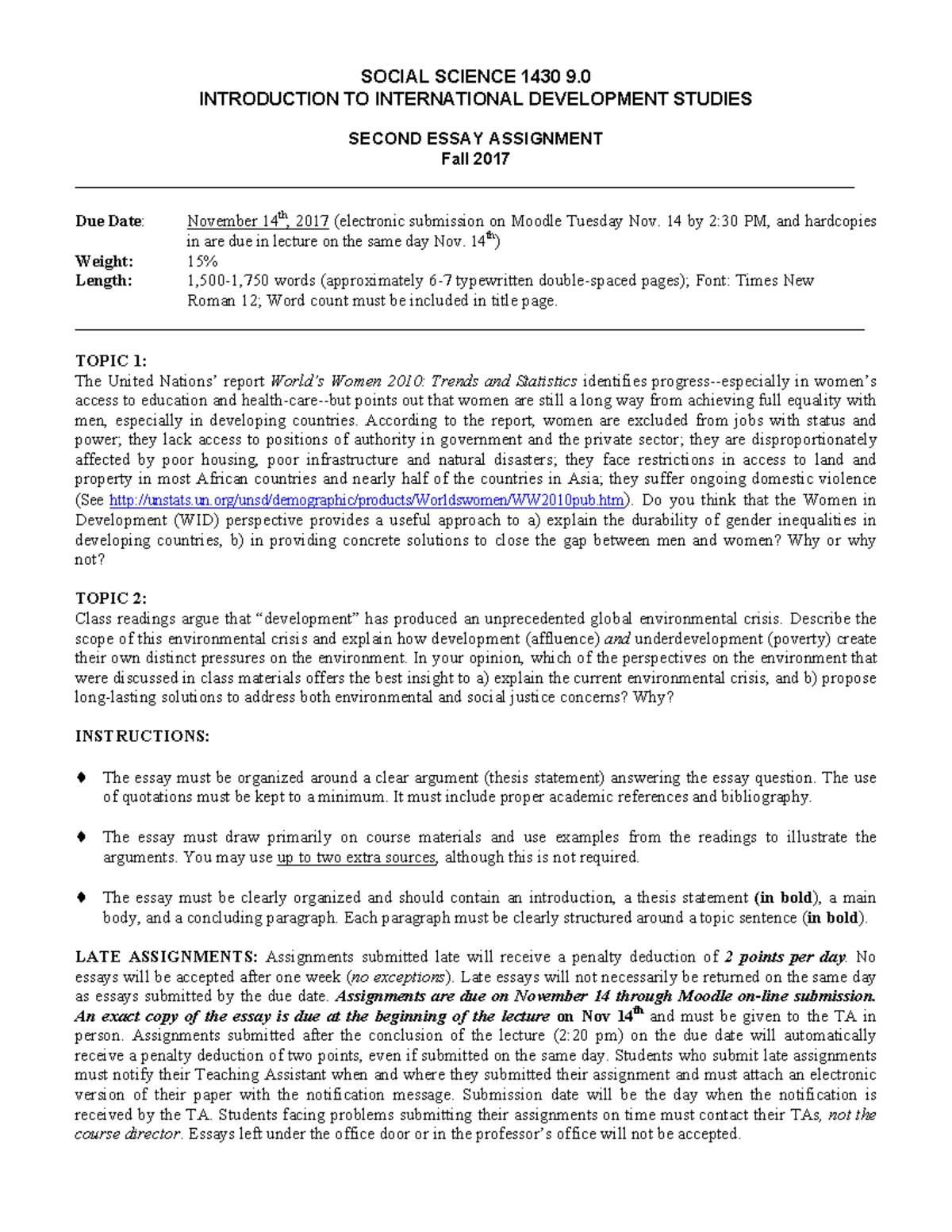 Write A Good Thesis Statement For An Essay The Yellow Wallpaper Essays also Essay On English Teacher Essay Ii Sosc International Development High School Essay Help