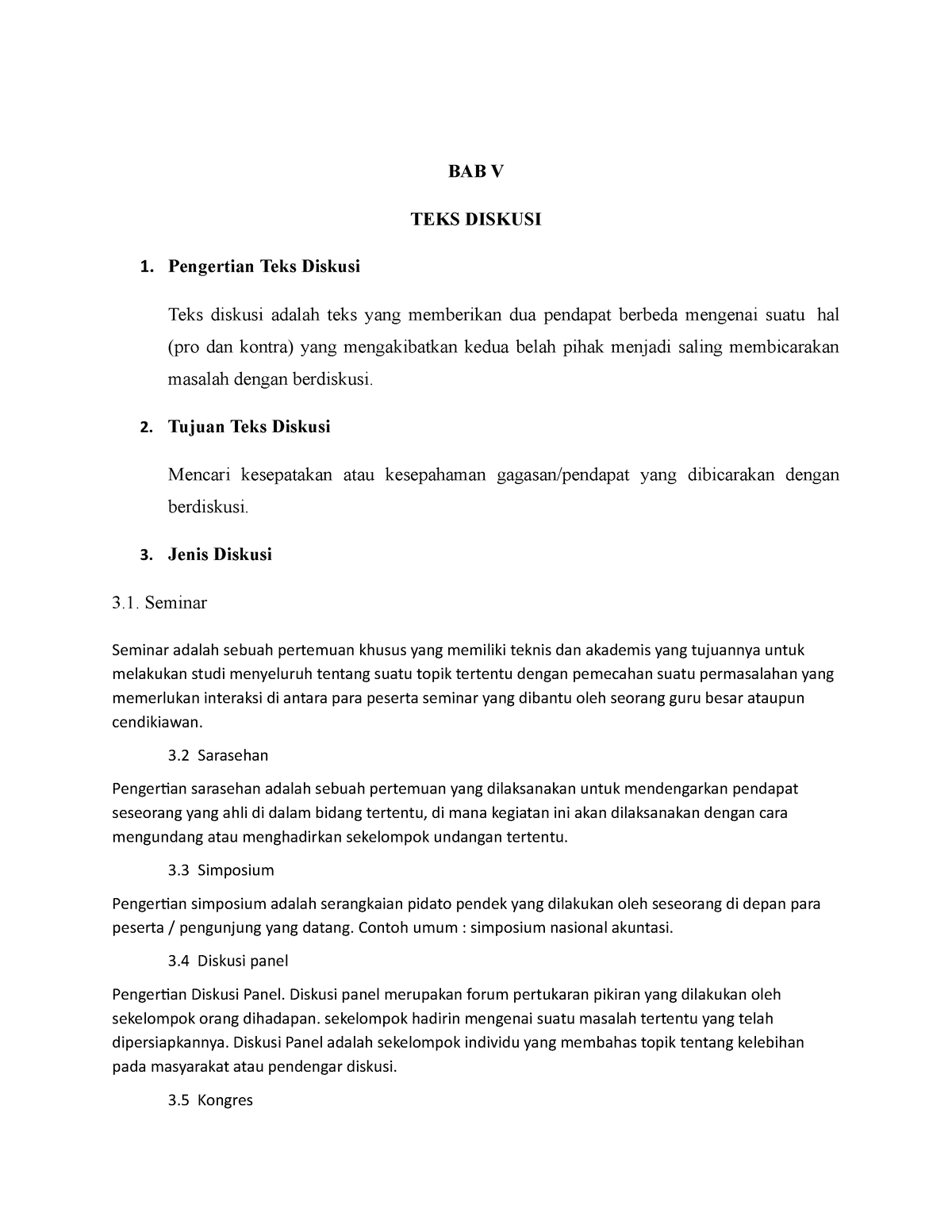 BAB 5 Teks Diskusi - BAB V TEKS DISKUSI Pengertian Teks Diskusi Teks ...