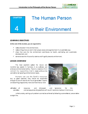 Module 4 Introduction to the Philosophy of the Human Person M - The ...