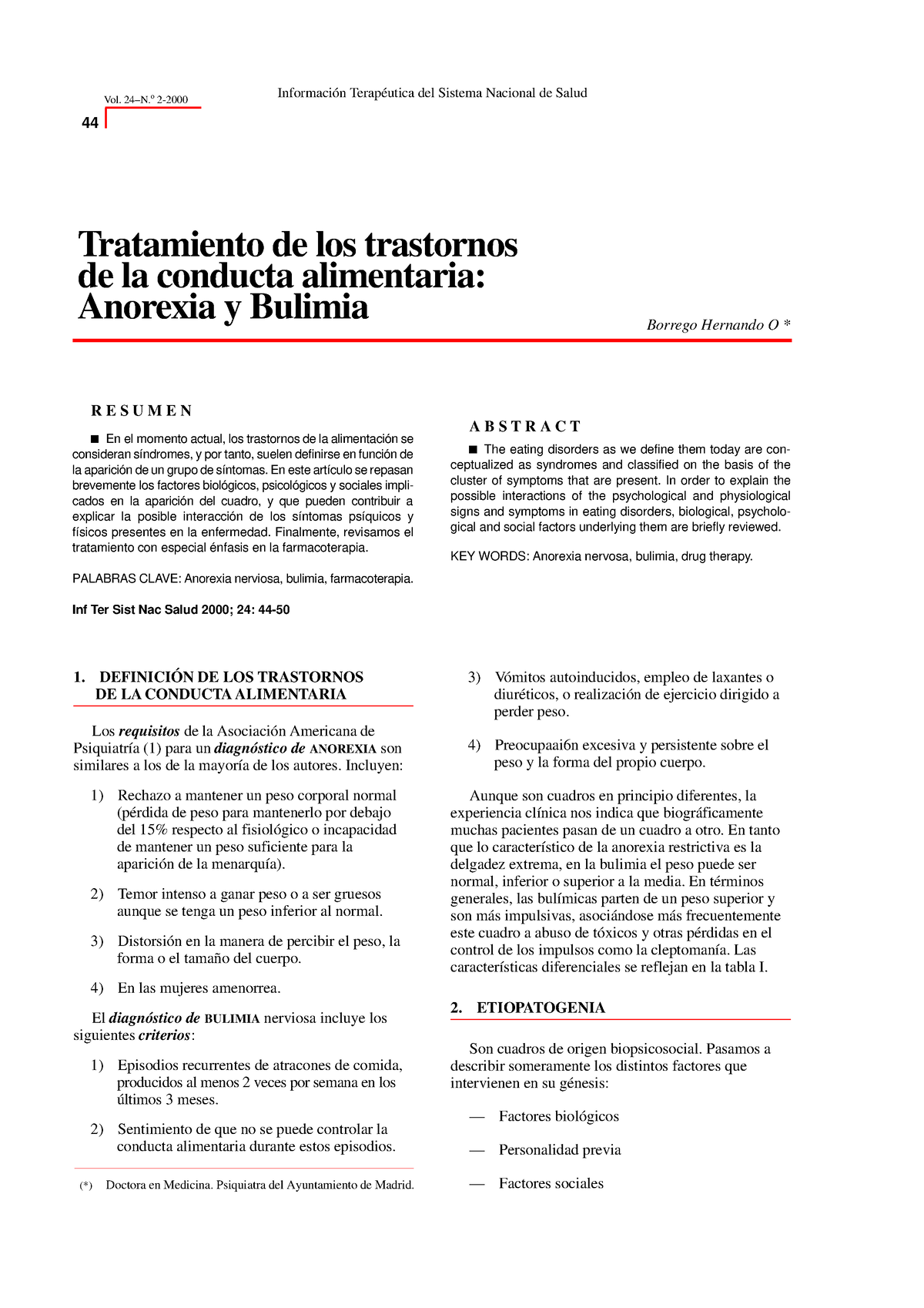 Anorexiapdff - La anorexia - 1. DEFINICIÓN DE LOS TRASTORNOS DE LA ...