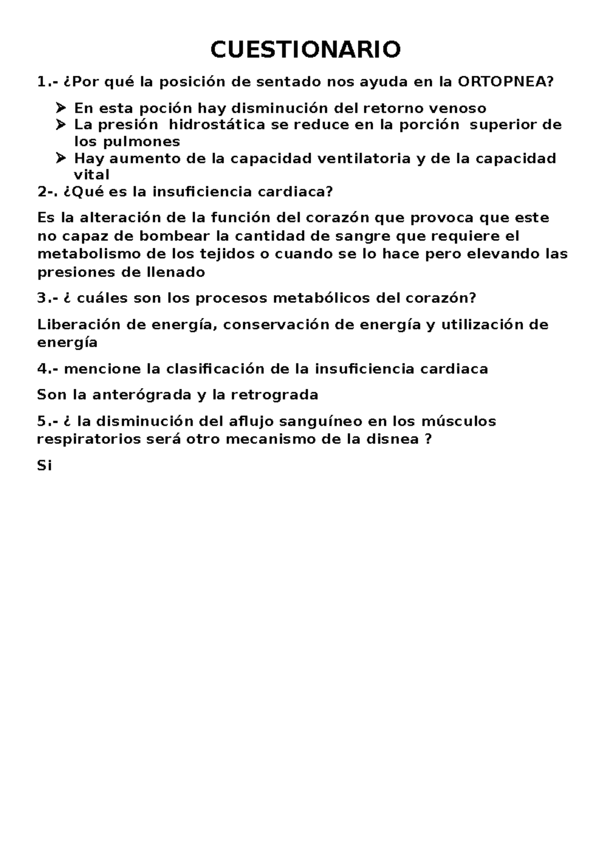 Cuestionario - examenes - CUESTIONARIO 1.- ¿Por qué la posición de ...