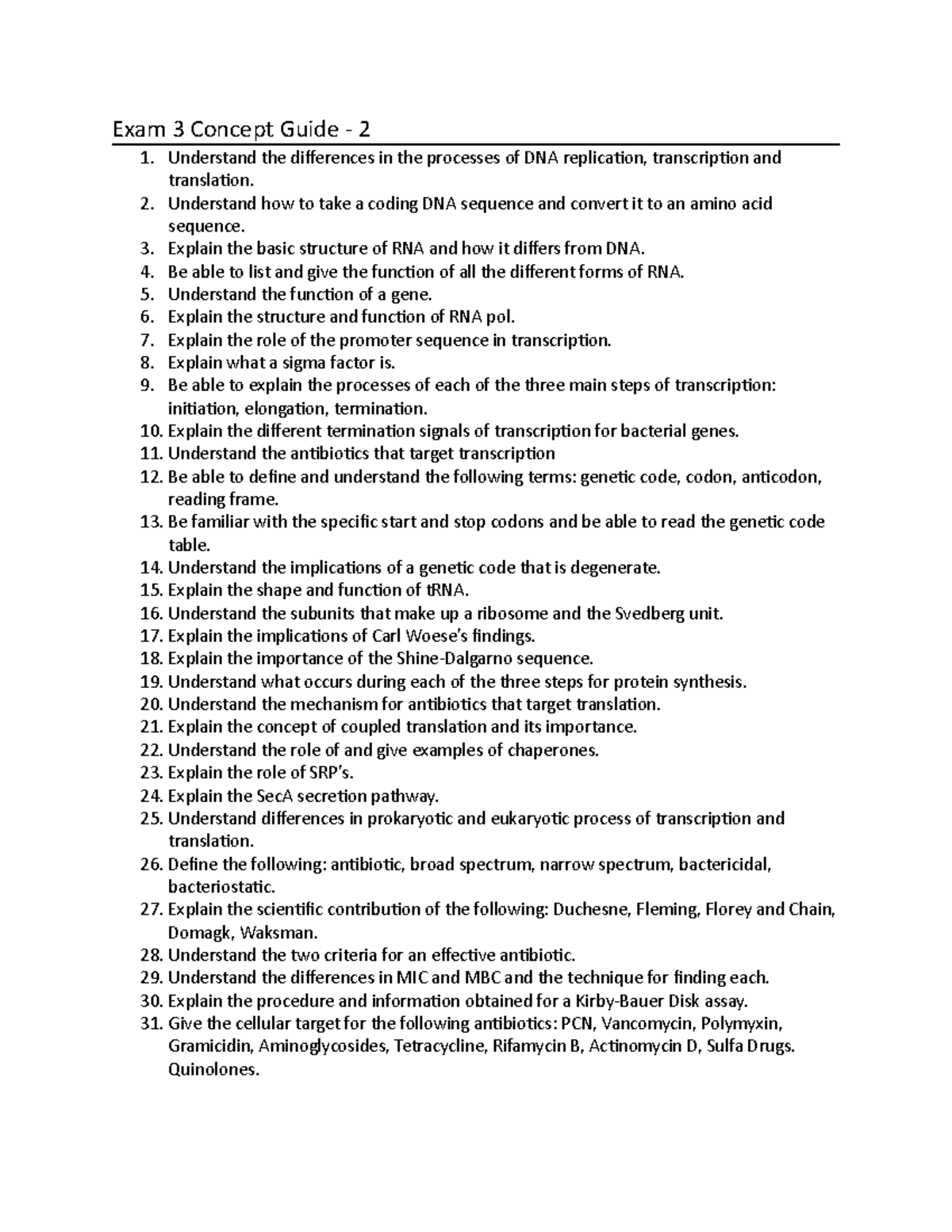 Exam 3 pt 2 Guide - Exam 3 Concept Guide - 2 Understand the differences ...