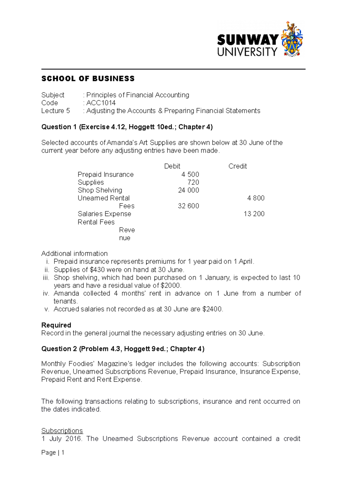 Lecture 5 Ss Q1 Q2 Q3 - Here is some note for ACC student - Subject ...
