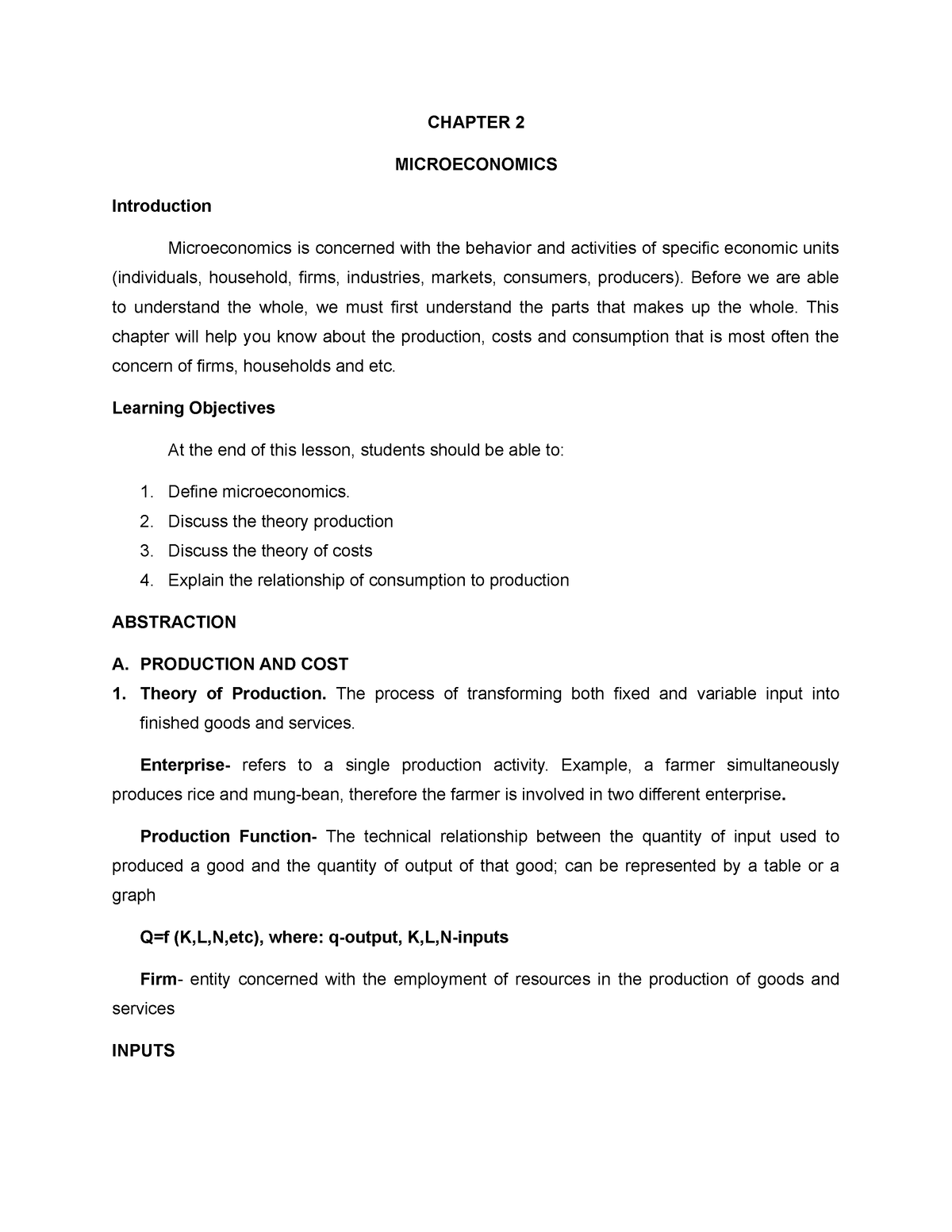 microeconomics chapter 2 homework