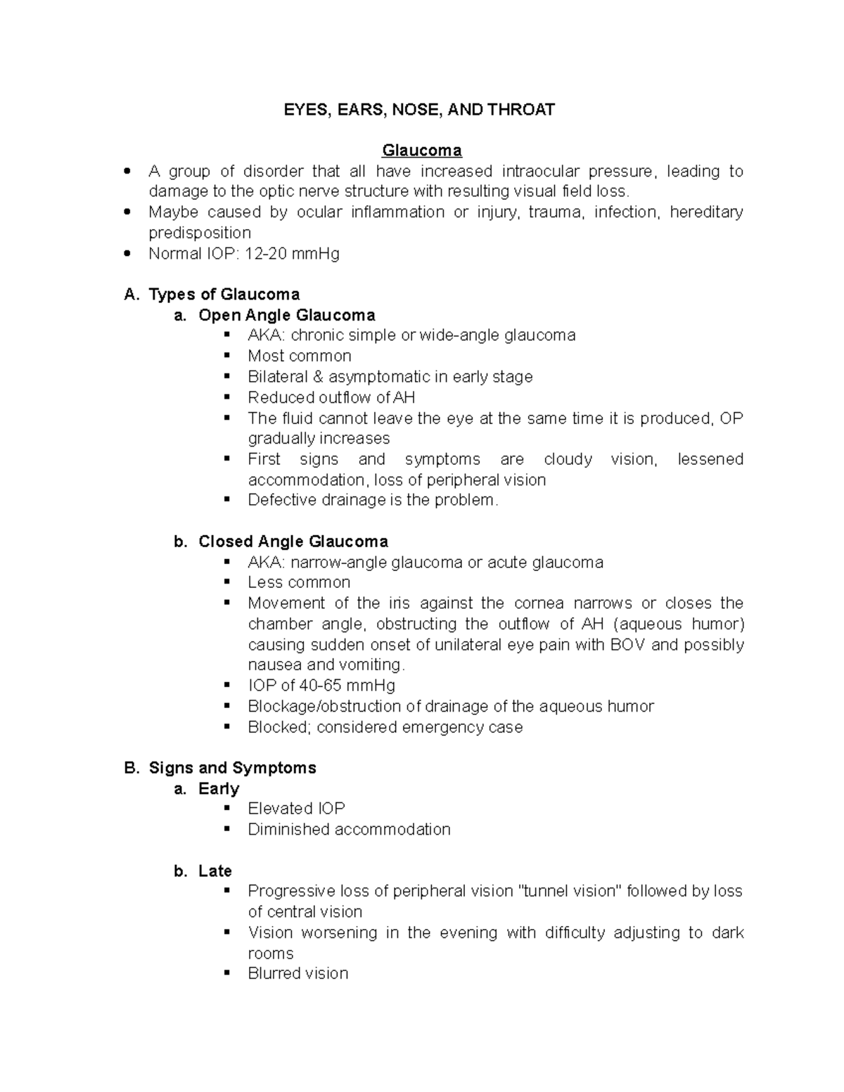 and Retinal Detachment EENT EYES, EARS, NOSE, AND THROAT A group of
