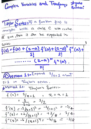 Lecture-16 complex variable and transforms - Studocu