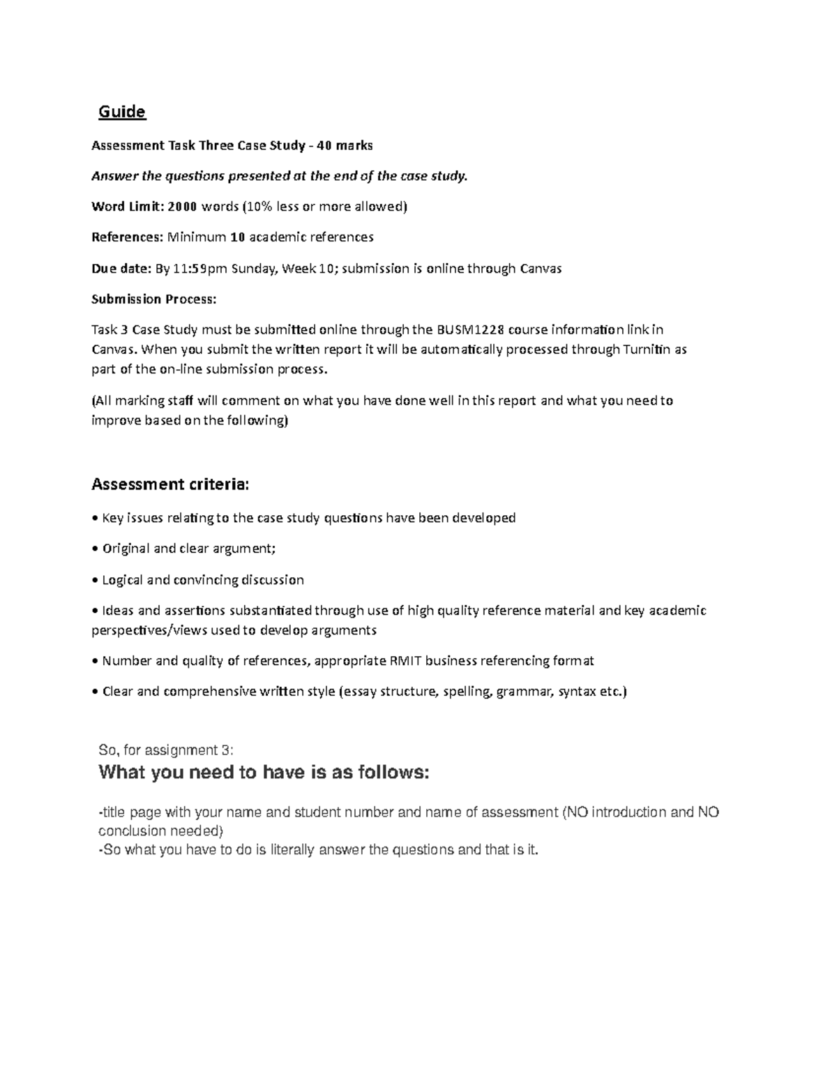 Guide Assessment Task 3 Guide Assessment Task Three Case Study 40