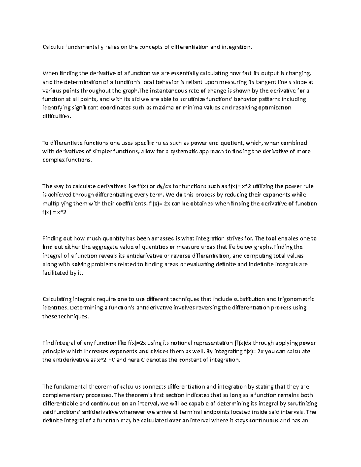 Lecture notes ap math - Calculus fundamentally relies on the concepts ...