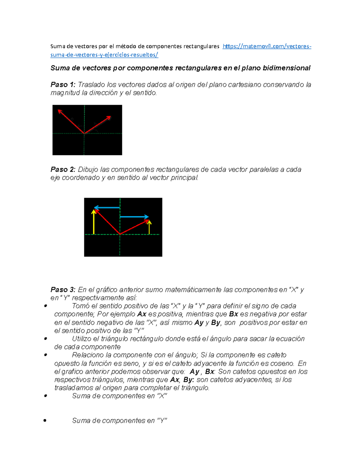 Suma De Vectores Por El M Todo De Componentes Rectangulares Https