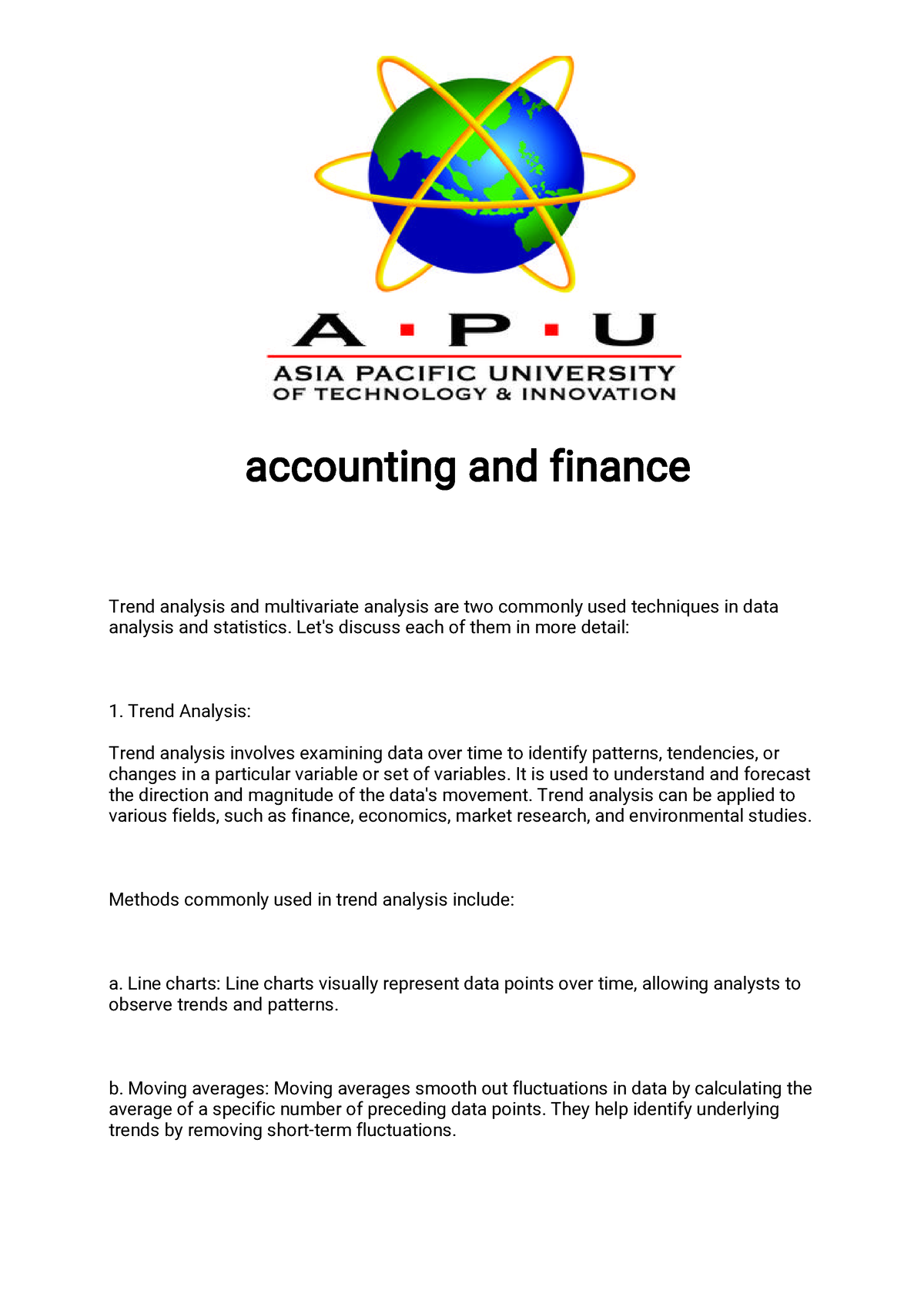 Accounting And Finance 12 - Accounting And Finance Trend Analysis And ...