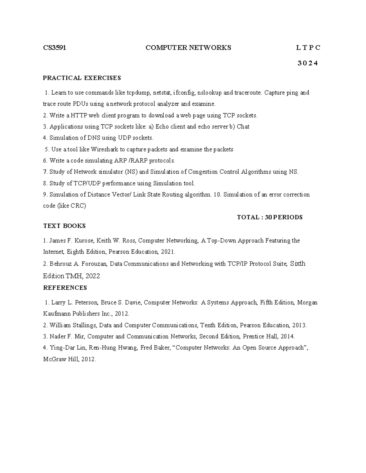 Cs3591 Computer Networks L T P C Cs3591 Computer Networks L T P C 3 0 Cs3591 Computer Networks L T P C Cs3591 Computer Networks L T P C 3 0