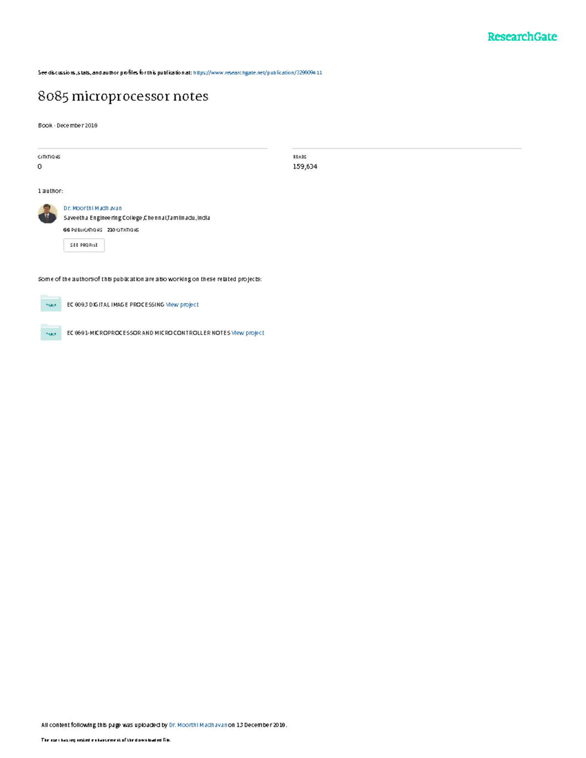 8085microprocessornotes - See discussions, stats, and author profiles ...