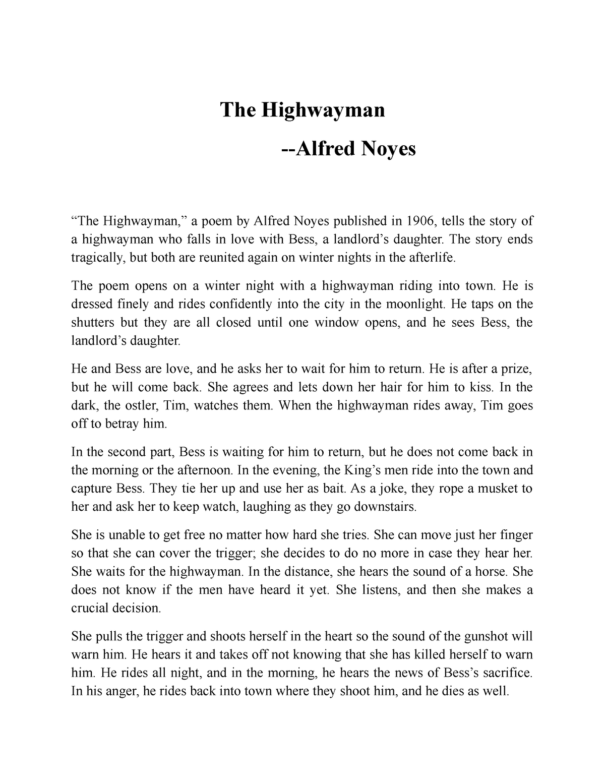 The Highwayman