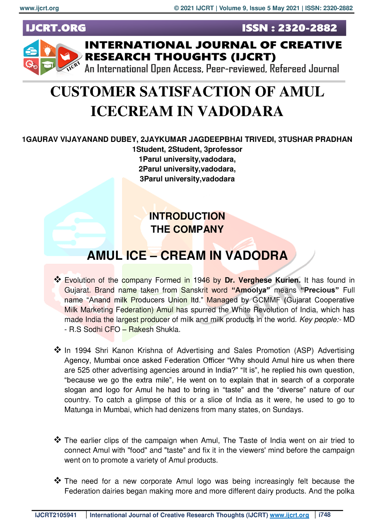 literature review of customer satisfaction of amul products