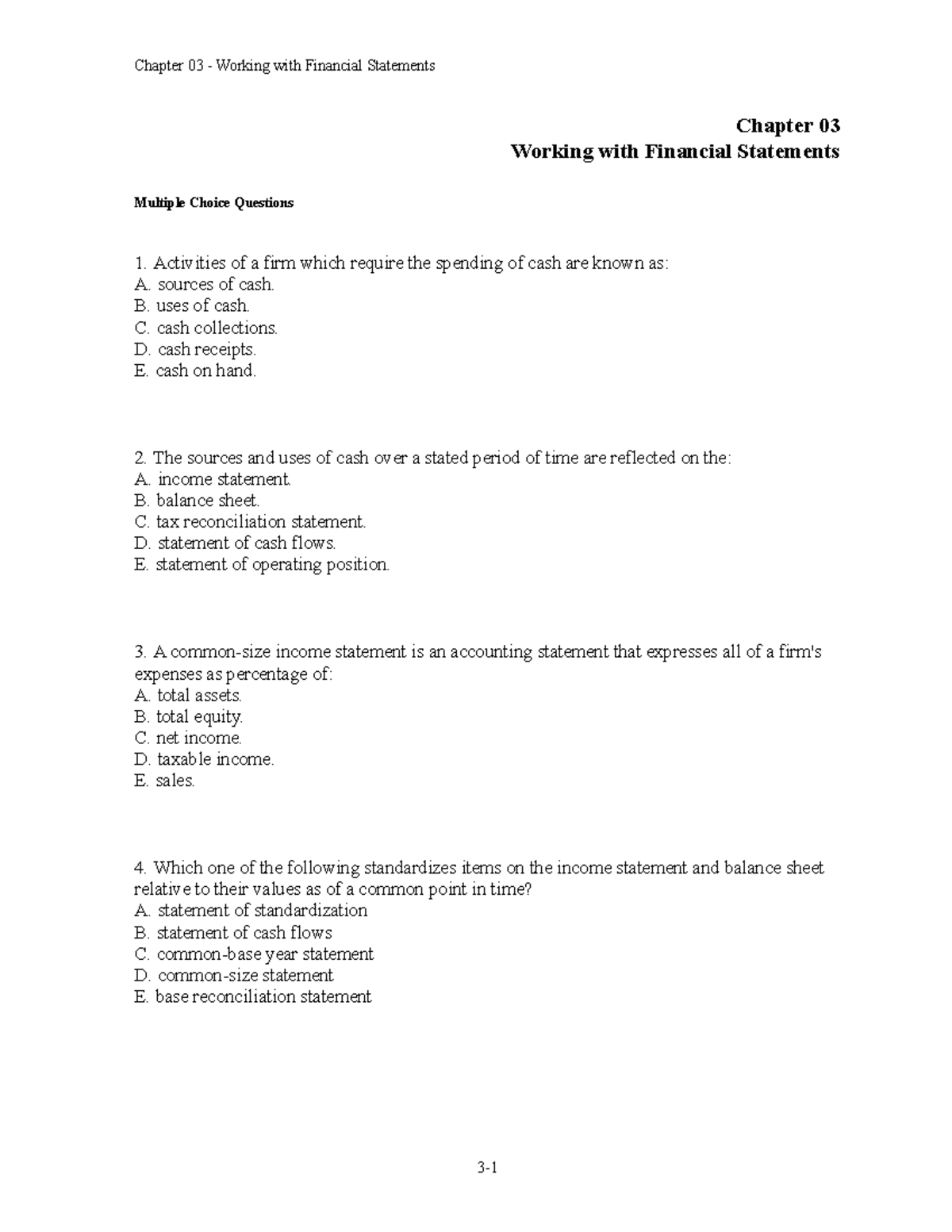 Chap003 - Test Bank Chapter 3 - Chapter 03 Working With Financial ...