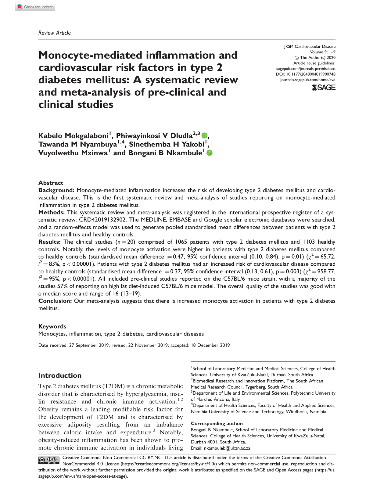 monocytes mediated inflammation in type 2 diabetes - Review Article ...