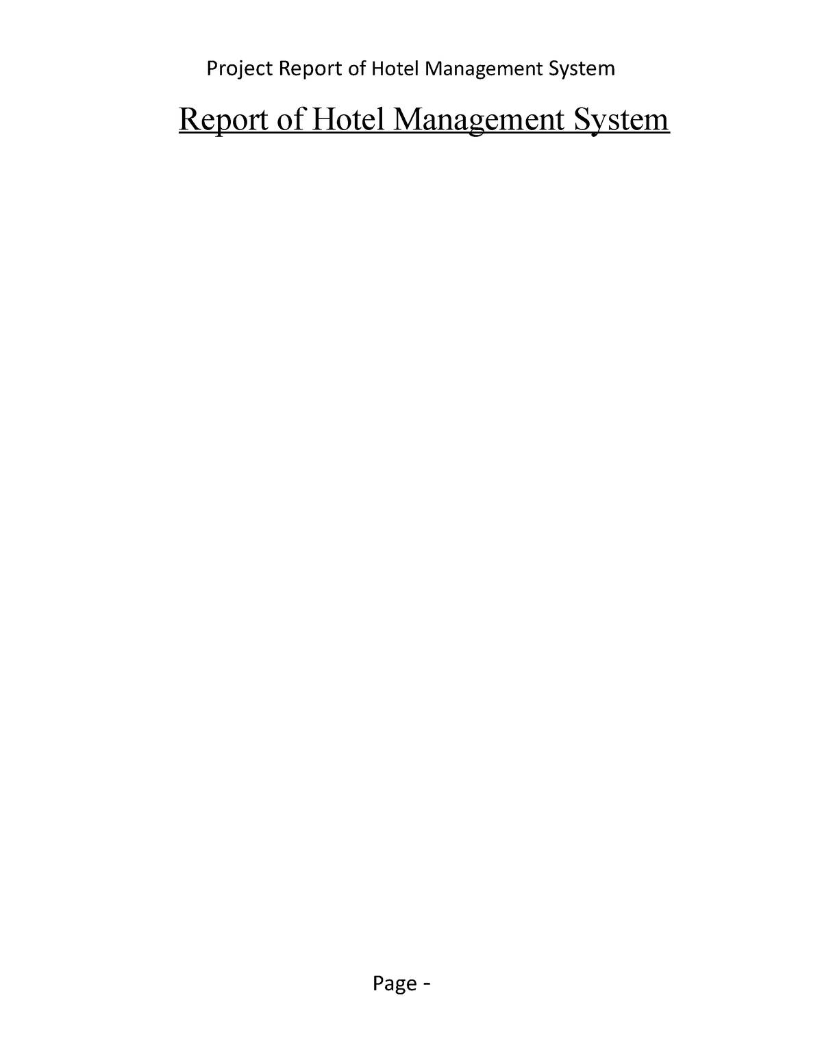 Hotel Management System.docx 1600 pdf - Report of Hotel Management ...