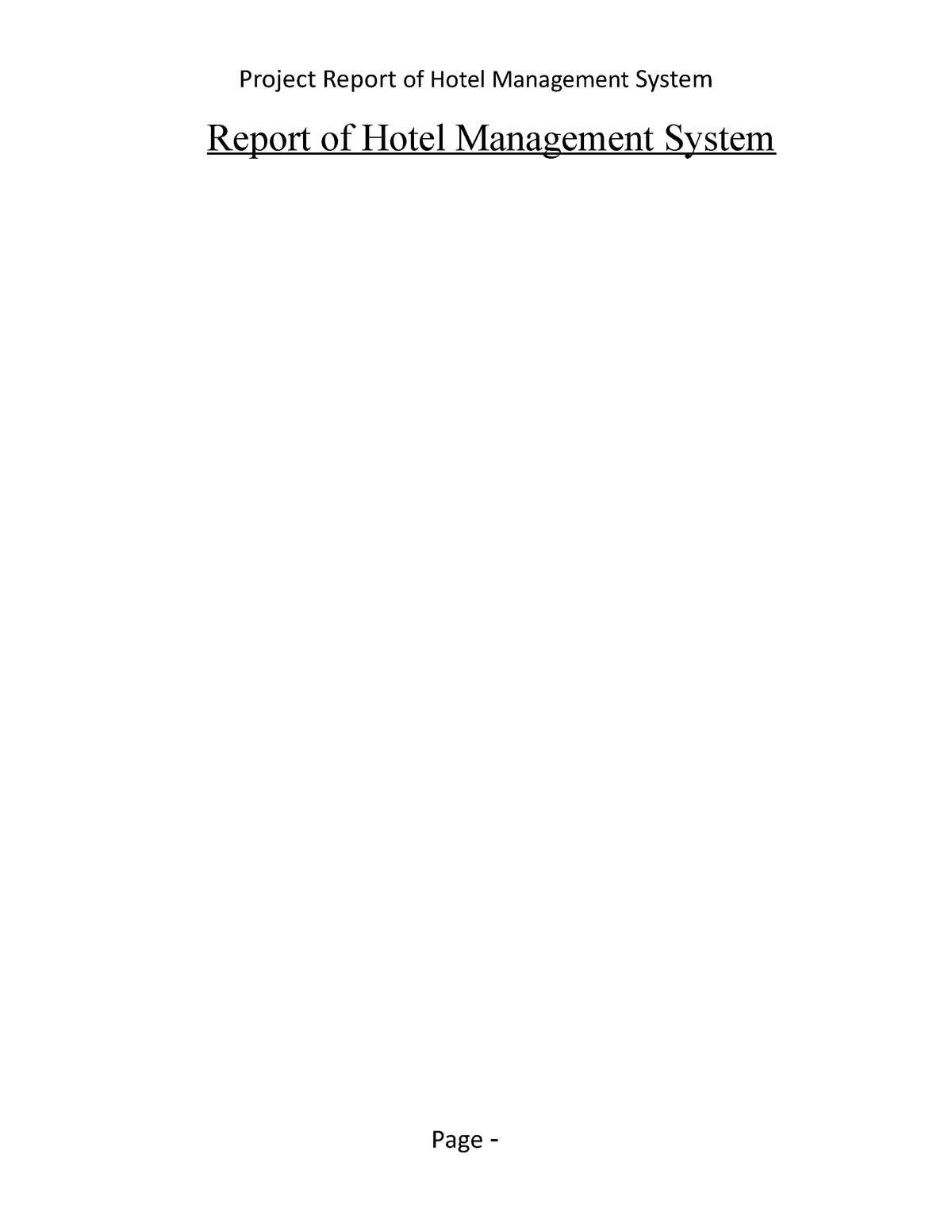 hotel management system thesis pdf