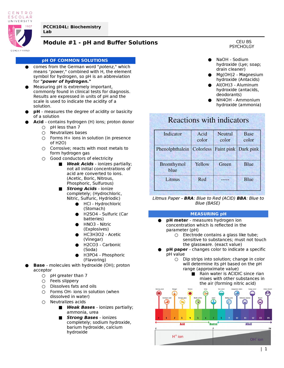 M P H And Buffer Solutions Measuring Ph Is Extremely Important Commonly Found In Studocu