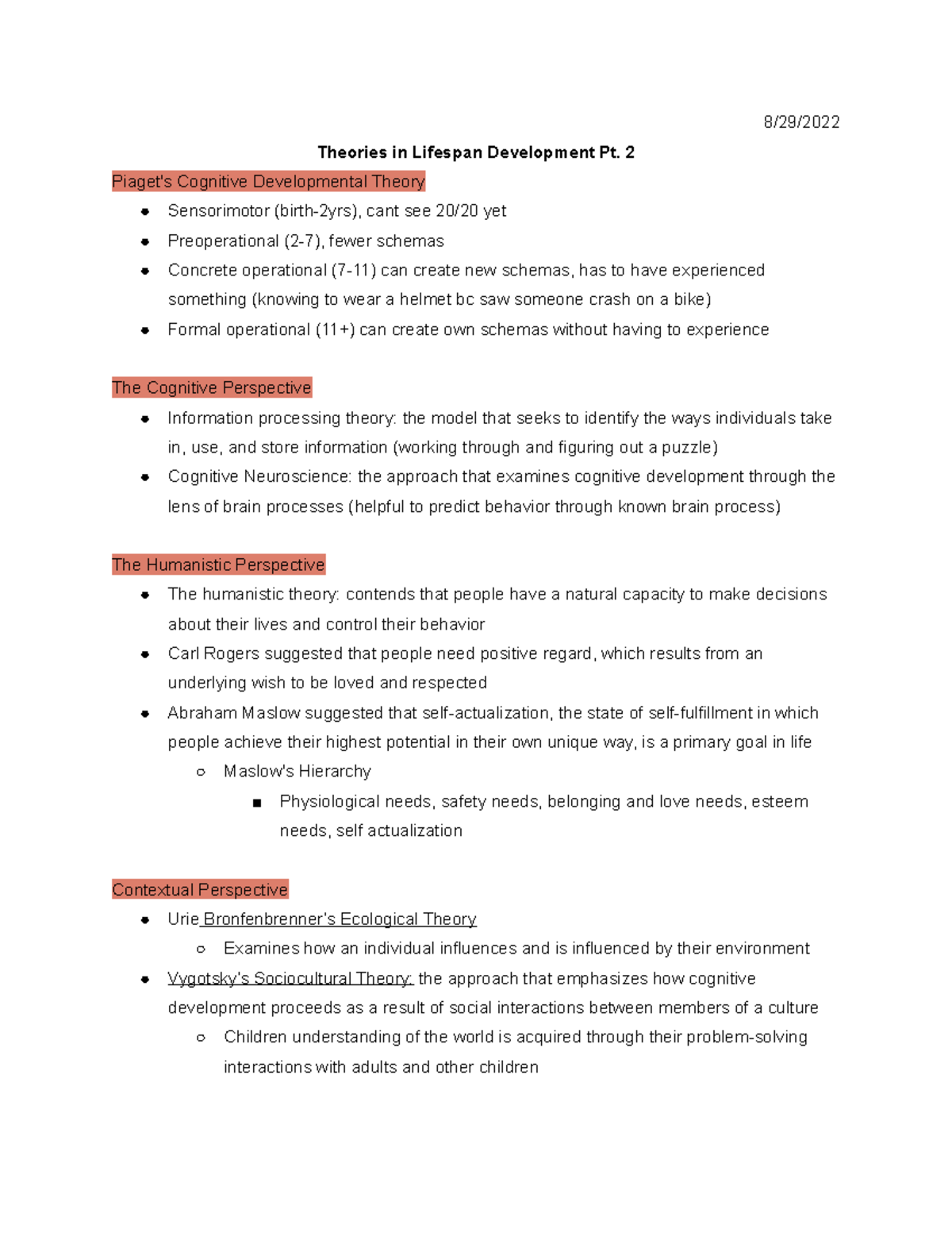Theories In Lifespan Development Pt 2 8 29 Theories In Lifespan Theories In Lifespan Development Pt 2 8 29 Theories In Lifespan