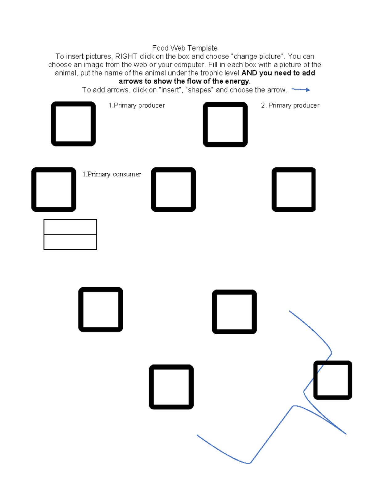 3 Food Web Template - food web worksheet - BY 124L - Food Web Template ...