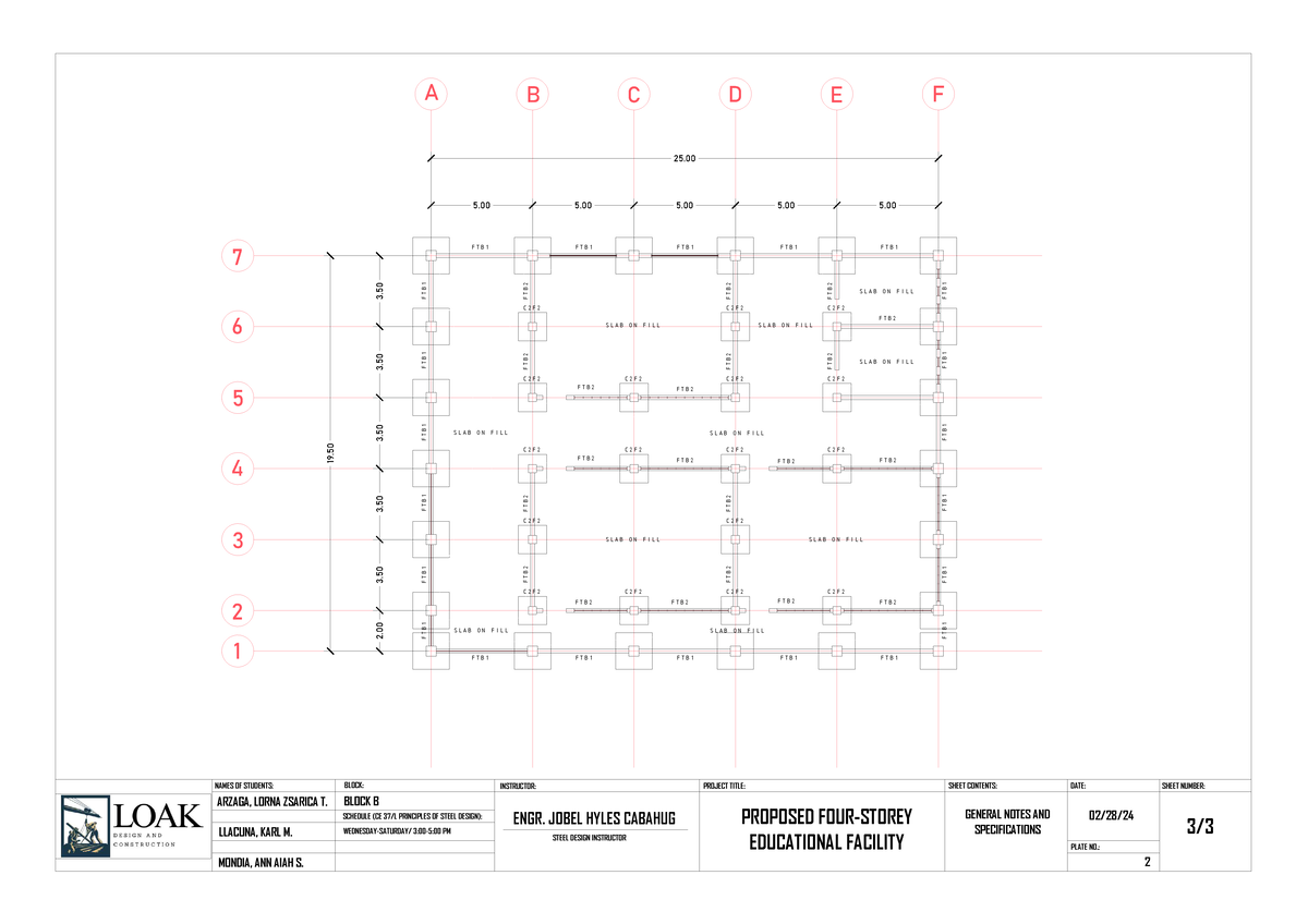 Plate For Steel Design - ####### 2. A B C D E F SLAB ON FILL SLAB ON ...