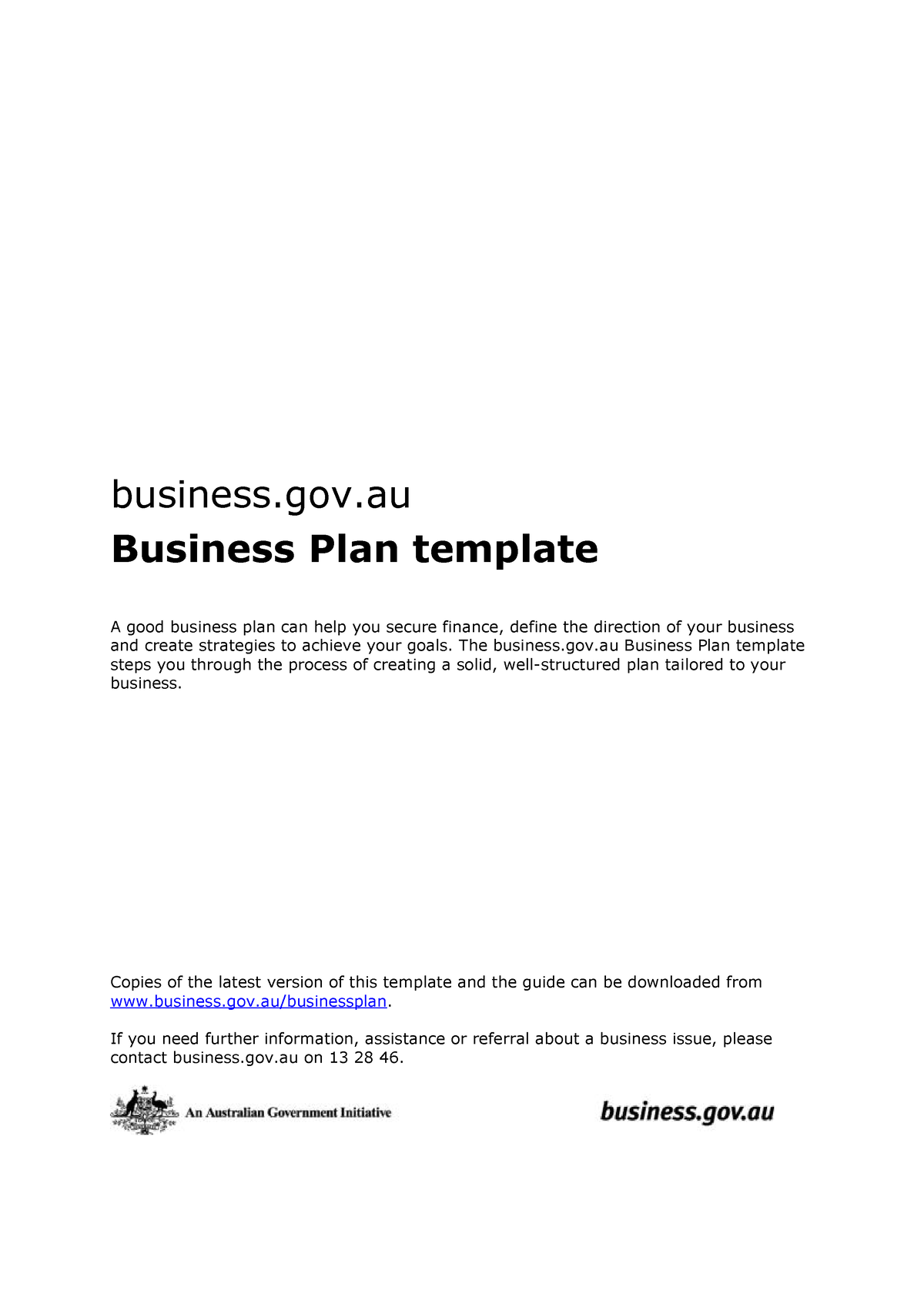 business plan template vic gov