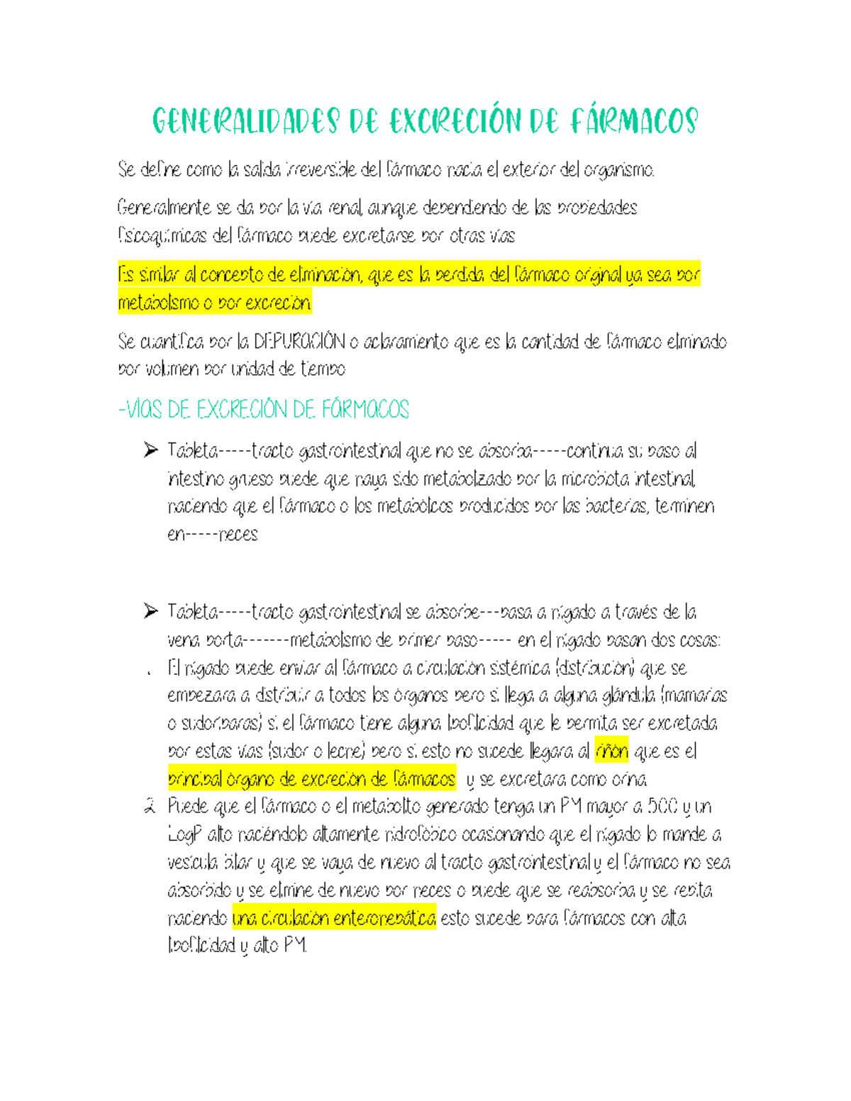 Generalidades De Excreci N De F Rmacos Generalidades De Excreci N De F Rmacos Se Define Como