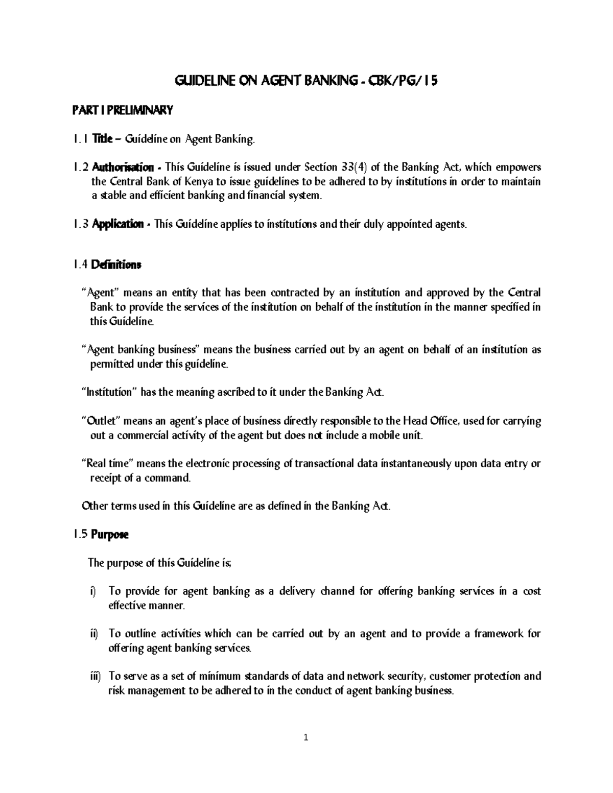 Guideline ON Agent Banking-CBK PG 15 - GUIDELINE ON AGENT BANKING - CBK ...