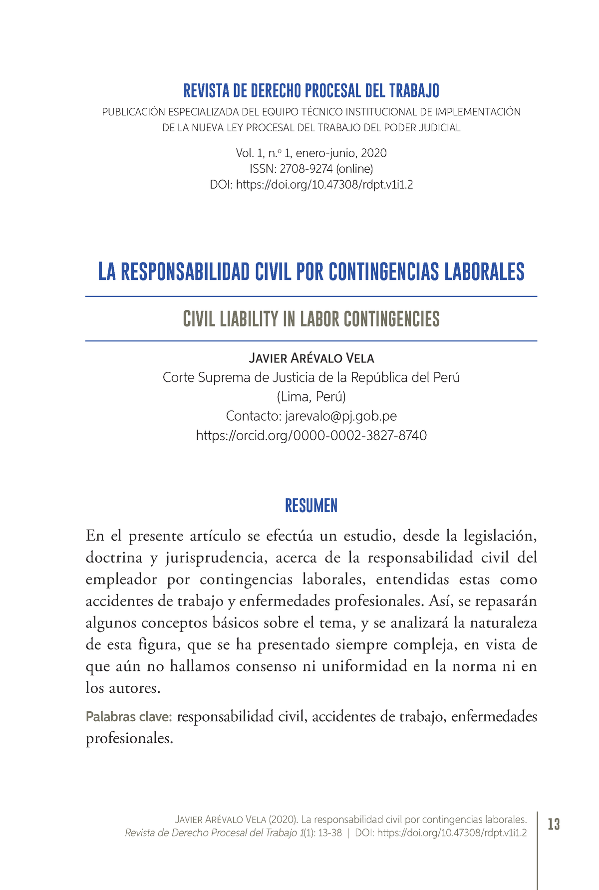 La Responsabilidad Civil Por Accidentes De Trabajo Y Enfermedades Profesionales 13 Javier 0875