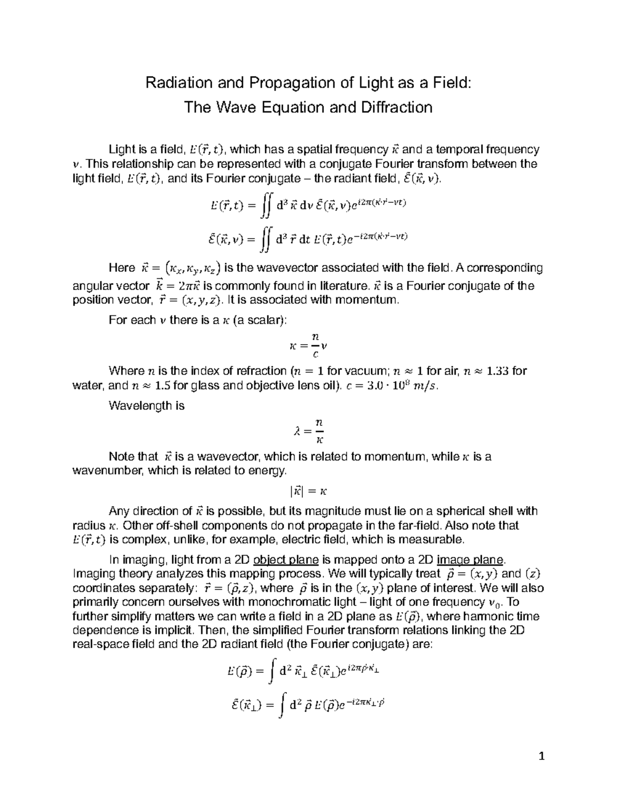 Lec3 Propagation of Light as a Field Radiation and Propagation of