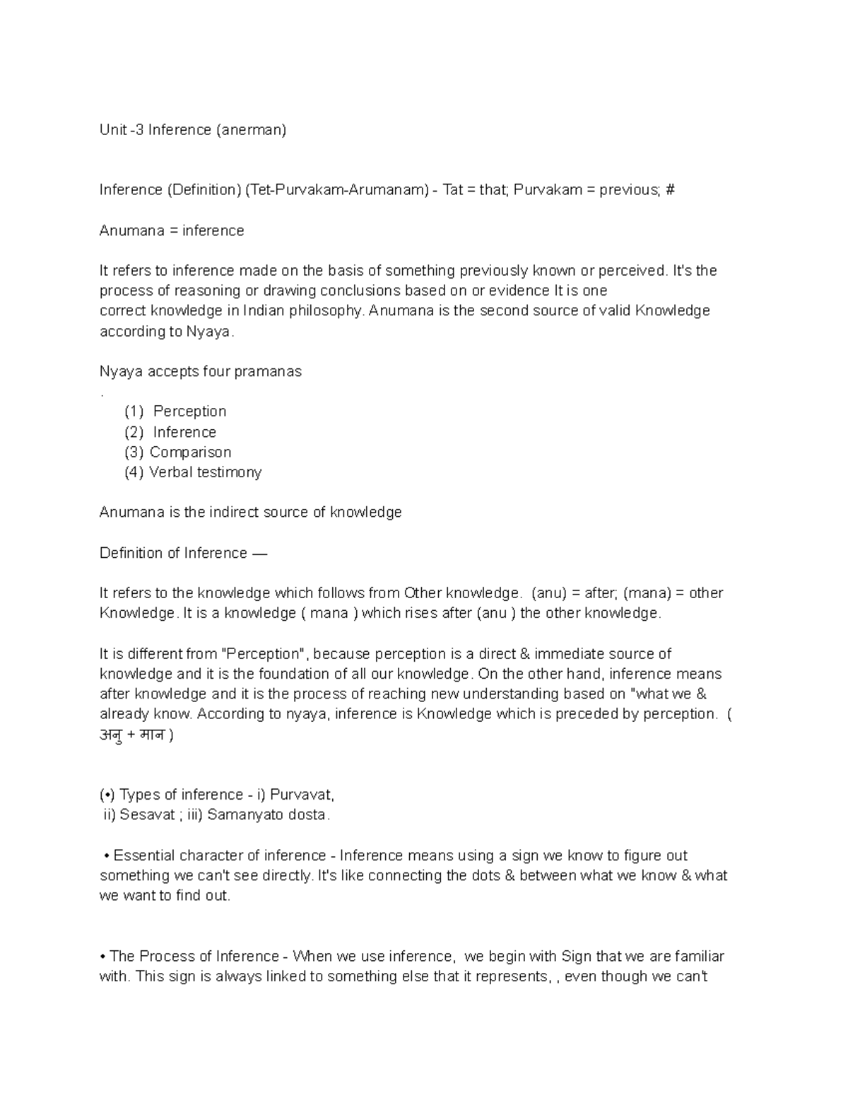 Unit 3 - Notes - Unit -3 Inference (anerman) Inference (Definition ...
