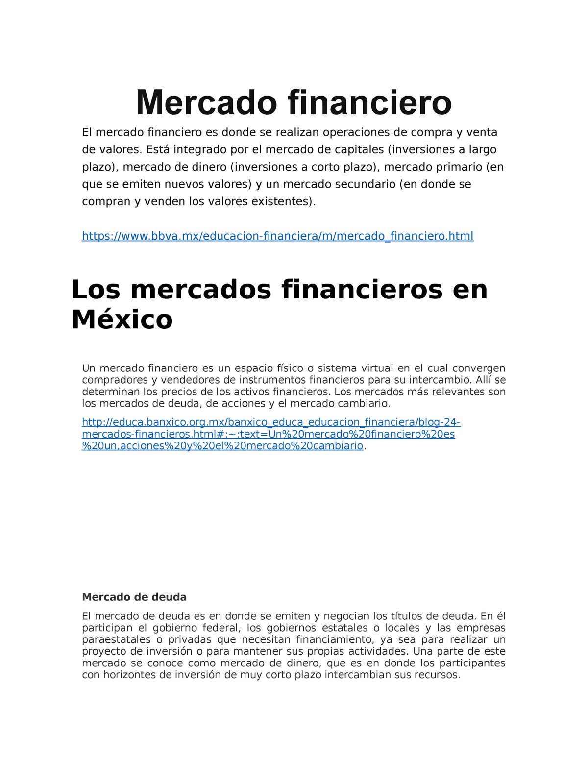 Mercados Financieros - Finanza - ISEC - Studocu