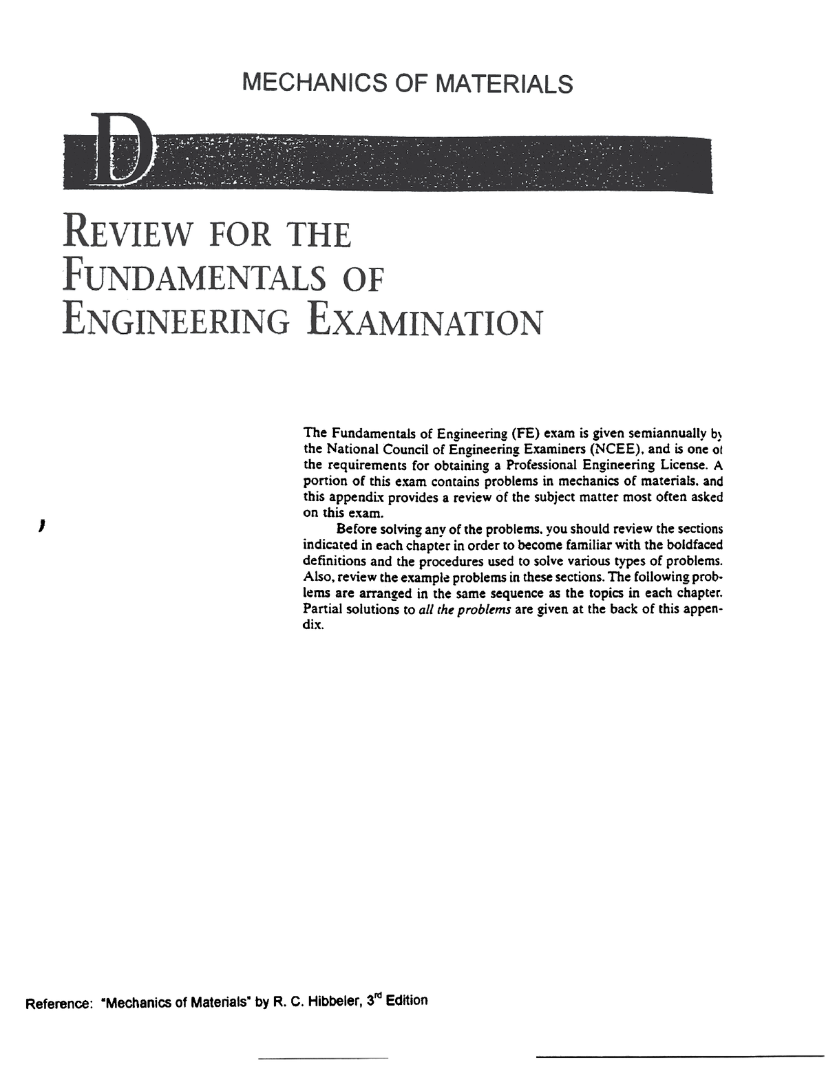 FE exam review - I The Fundamentals of Engineering (FE) exam is given ...