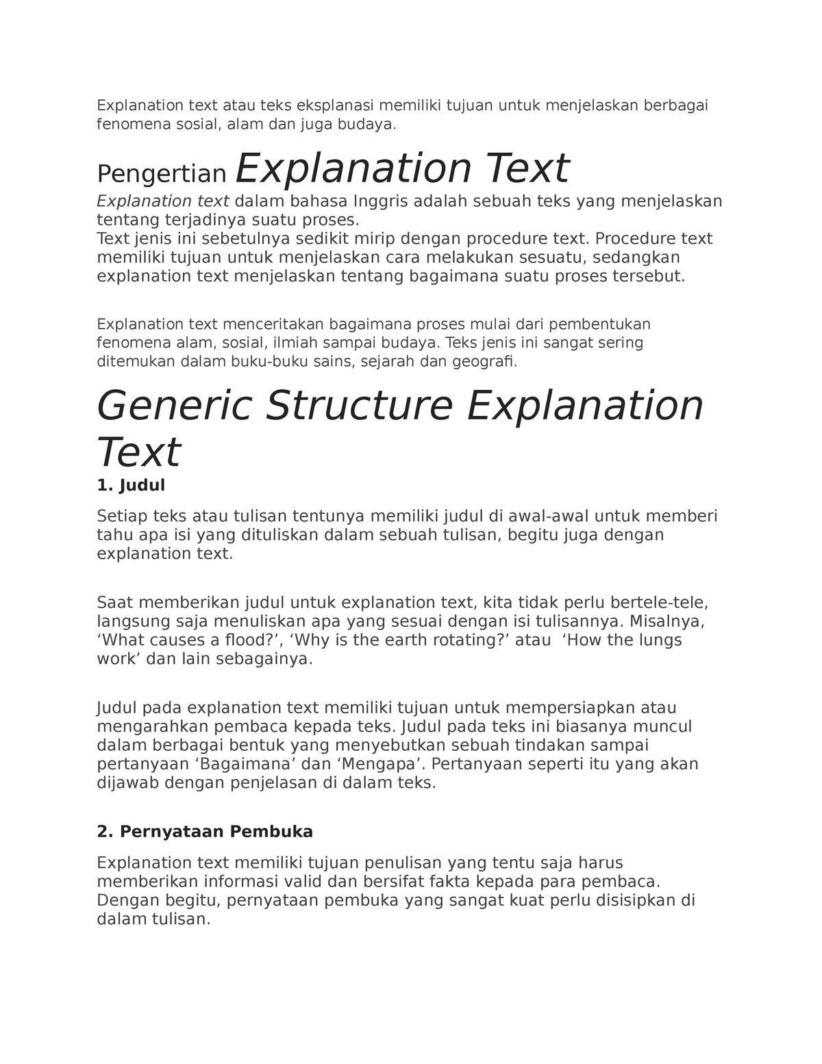 Explanation Text Pengertian Explanation Text Explanation Text Dalam Bahasa Inggris Adalah