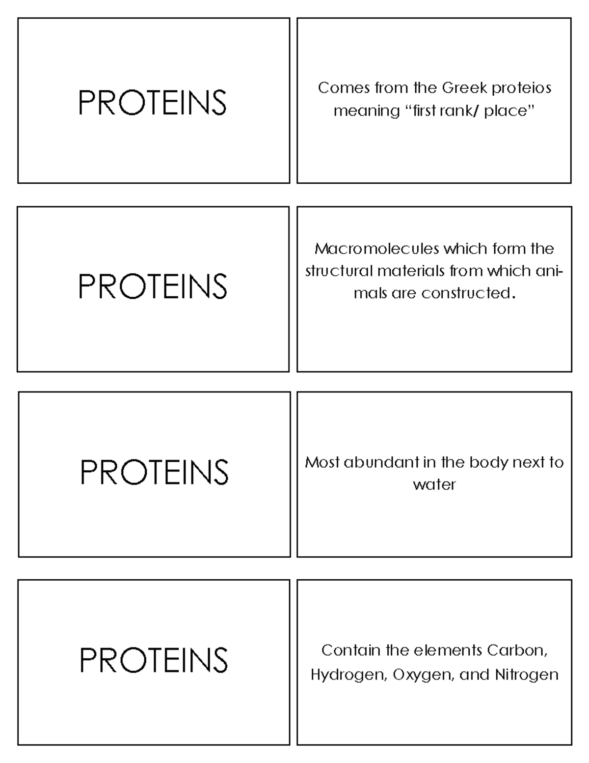 Amino Acids Flashcards Comes from the Greek proteios meaning ―first