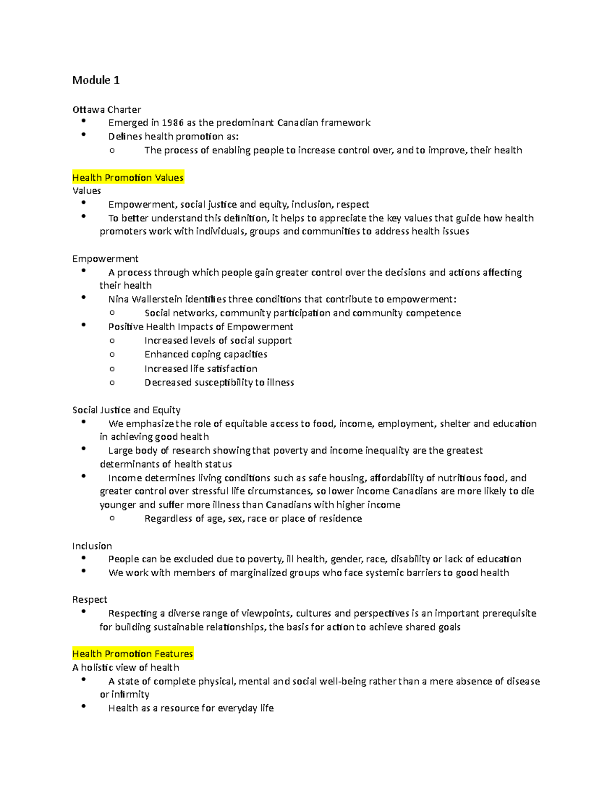 Module 1 - Module 1 Ottawa Charter Emerged in 1986 as the predominant ...