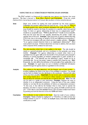 IRAC organizing a legal discussion - ORGANIZING A LEGAL DISCUSSION ...
