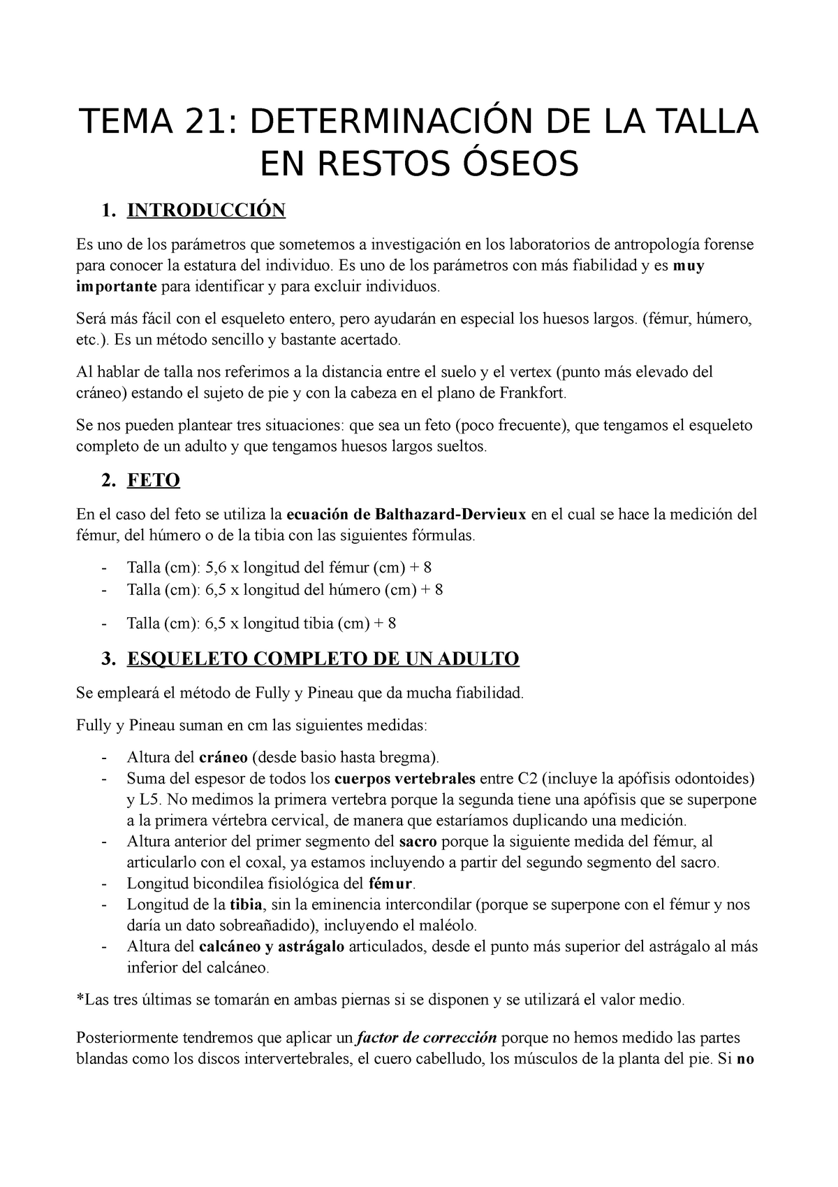 21 Determinación De La Talla En Restos Óseos Tema 21 DeterminaciÓn De La Talla En Restos 7349