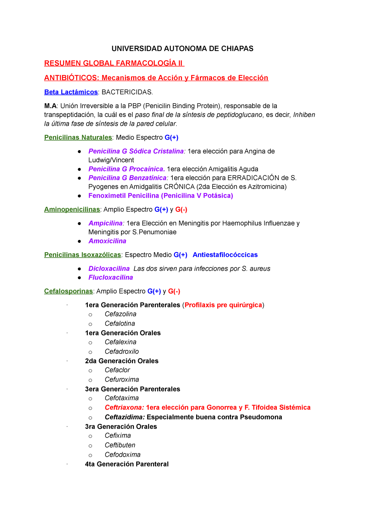 FARMACOLOGIA ANTIBIOTICOS, AINES, OPIOIDES, ANESTESICOS ...