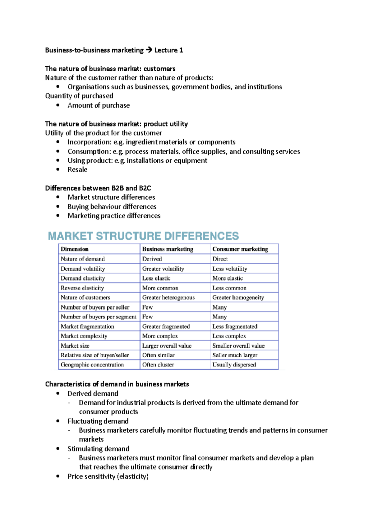 B2B -> Lecture 1 - Business-to-business Marketing Lecture 1 The Nature ...